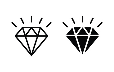 Diamond icon, Diamond sign vector