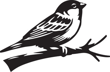 Sparrow icon silhouette vector style illustration