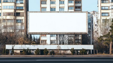 Obraz premium Blank advertising poster billboard in urban city. White banner with copy space