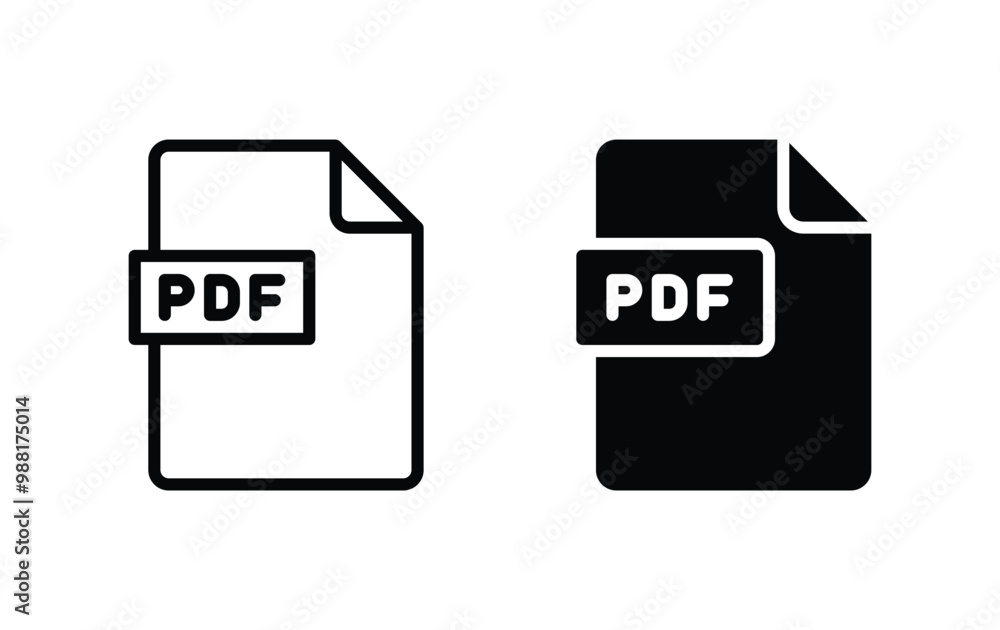 Poster pdf file icon, pdf file sign vector