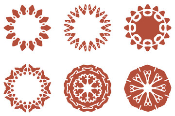 Ornament shape icon set. Decorative abstract design