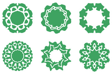 Ornament shape icon set. Decorative abstract design