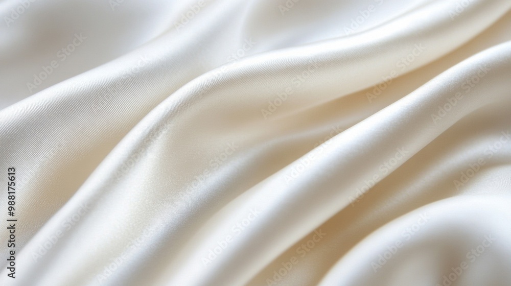 Poster the soft texture of smooth white silk fabric creates gentle folds and a shimmering surface, reflecti