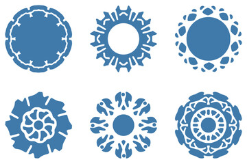Decorative ornament shape icon set