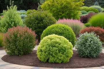 Diverse Selection of Beautiful Foreground Shrubs and Decorative Bushes for Outdoor Gardening and Landscape Design