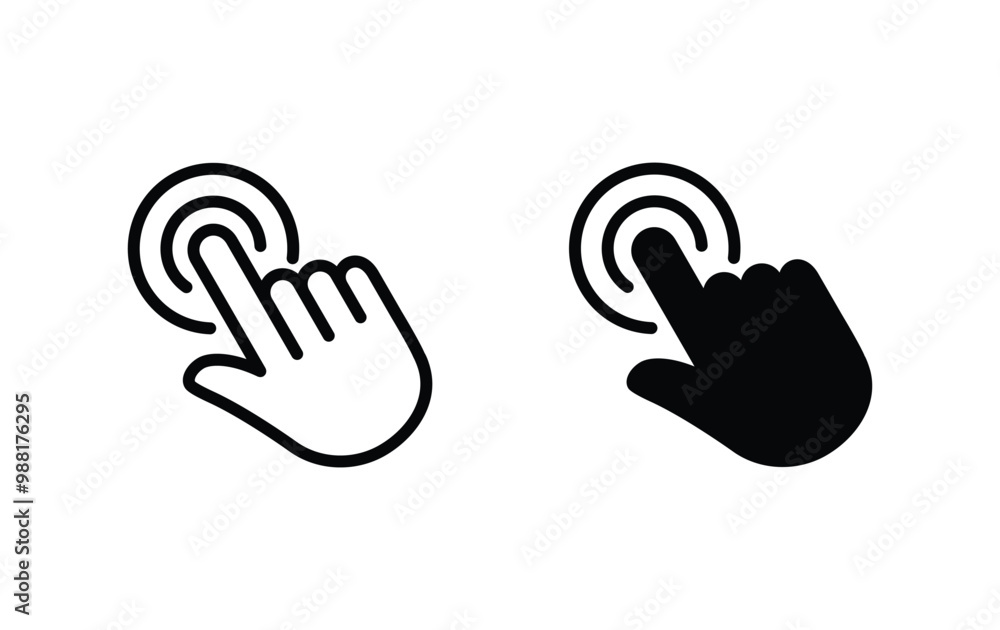 Aufkleber hand cursor click icon vector