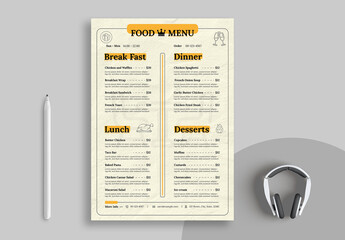 Modern Food Menu Layout - Powered by Adobe