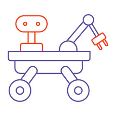 Vector icon for Mobile Robot with Manipulator. Icon of a mobile robot equipped with a manipulator for precision tasks in automated environments.