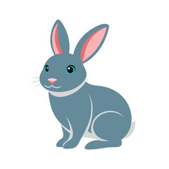 Cute Rabbit vector art illustration isolated on white background