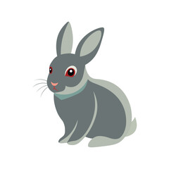 Cute Rabbit vector art illustration isolated on white background