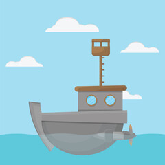 sea ​​ship vector illustration, great for a logo or icon.