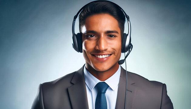 Male smiling customer service representative