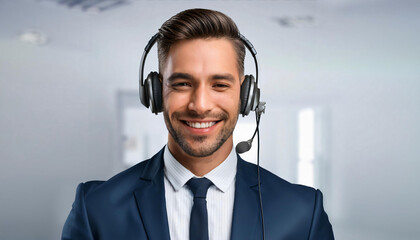 Male smiling customer service representative