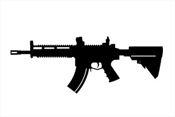 vector silhouette of a Compact Assault Rifle