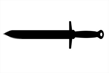 vector silhouette of a Compact Combat Sword with Grip