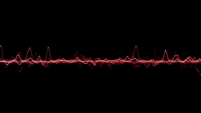 Abstract blurred red heart rate graph loop animation.
