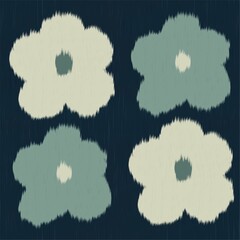 Baby Blue Ikat Flower 4
