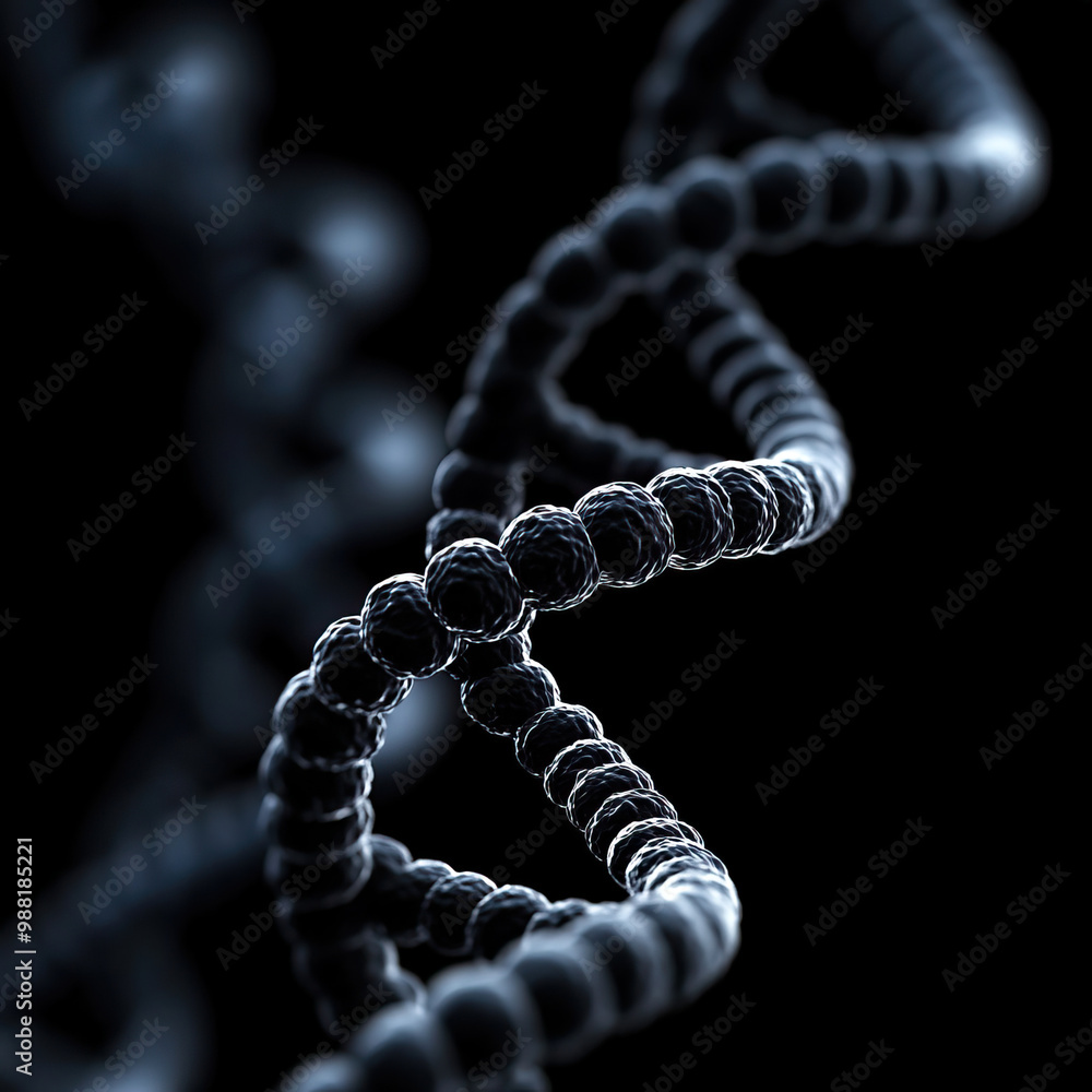 Poster abstract representation of a dna molecule, showcasing the intricate structure of genetic material in
