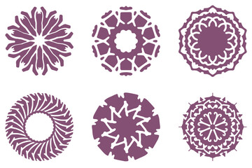 Ornament shape icon set. Decorative abstract design