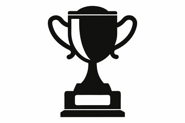 Trophy cup icon, victory cup vector, trophy silhouette