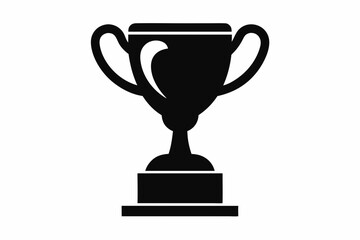 Trophy cup icon, victory cup vector, trophy silhouette