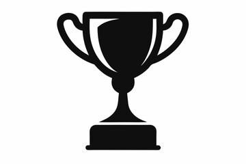 Trophy cup icon, victory cup vector, trophy silhouette