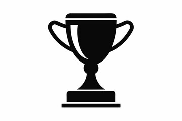 Trophy cup icon, victory cup vector, trophy silhouette