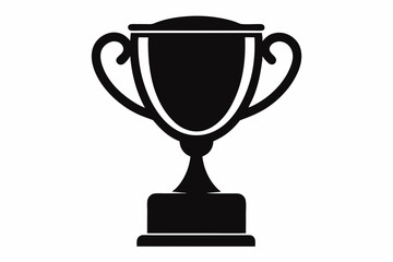 Trophy cup icon, victory cup vector, trophy silhouette