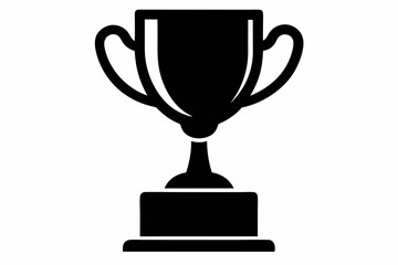 Trophy cup icon, victory cup vector, trophy silhouette