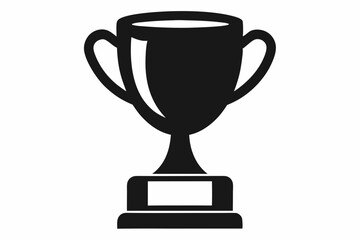 Trophy cup icon, victory cup vector, trophy silhouette