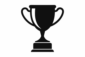 Trophy Cup Icon, Trophy Cup Silhouette, Vector Illustration

