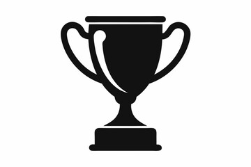 Trophy Cup Icon, Trophy Cup Silhouette, Vector Illustration

