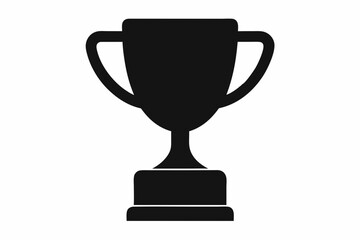 Trophy Cup Icon, Trophy Cup Silhouette, Vector Illustration

