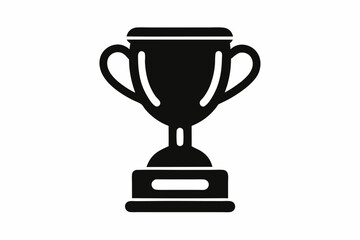 Trophy Cup Icon, Trophy Cup Silhouette, Vector Illustration

