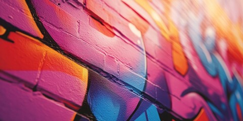 Fototapeta premium Bold graffiti tag on canvas, vibrant street art backdrop, urban atmosphere, creative expression, dynamic colors and textures