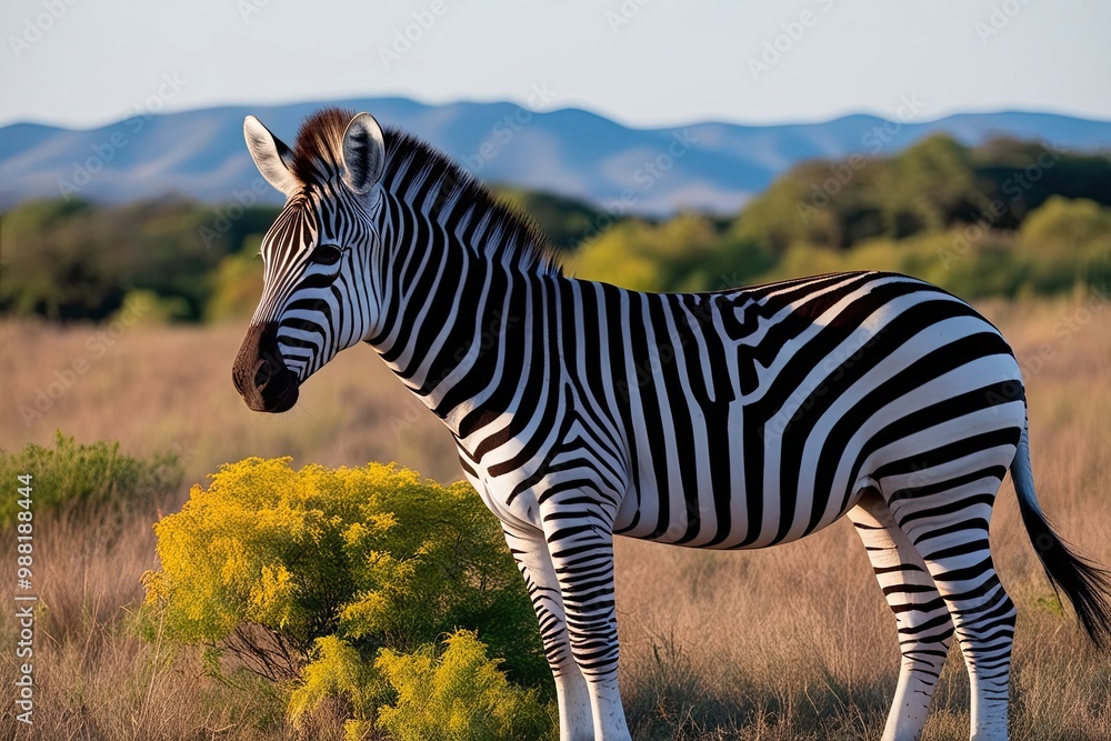 Poster vibrant zebra inspired nature print in colorful block style