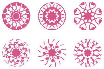 Ornament shape icon set. Decorative abstract design