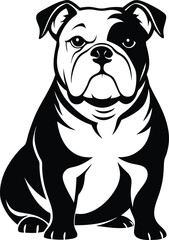 Obraz premium Classic Bulldog Silhouette: Bold and Majestic