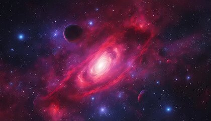 a beautiful, space galexy by red color