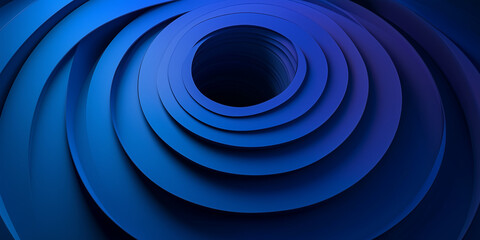 Obraz premium Blue gradient background with simple lines, curves, and overlapping circular shapes, creating a 3D effect. Rendered in C4D, dark blue and purple tones evoke mystery and dynamism.