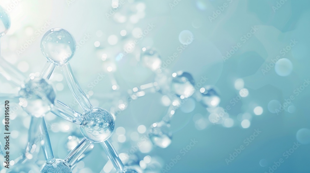 Poster abstract molecular structure with bokeh
