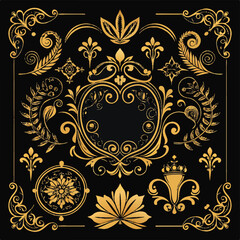 frame with golden ornament