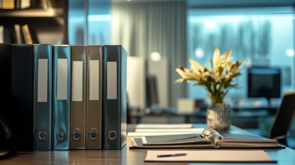 Office binders. Office background