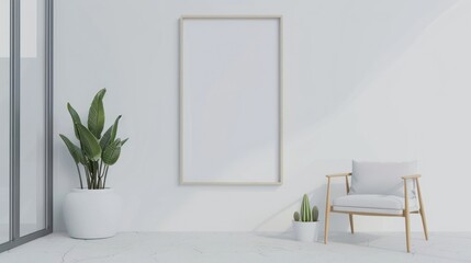 Minimalist Interior Design with Empty Frame