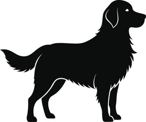 Black and White Golden Retriever Silhouette.
