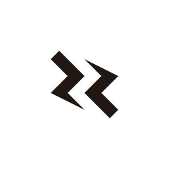 Letter zz square, lightning geometric symbol simple logo vector