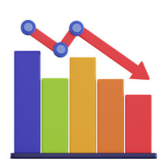 Graph Down Stats 3d icon