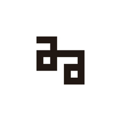 Fototapeta premium Letter aa square connect geometric symbol simple logo vector