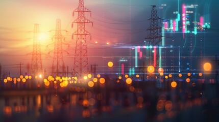 Obraz premium Graphics and industry electrical facilities business banner background AI generated images