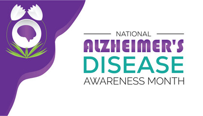 National Alzheimer's disease awareness month is observed every year on November. Medical Healthcare Awareness concept. background, placard, banner template Vector illustration design.